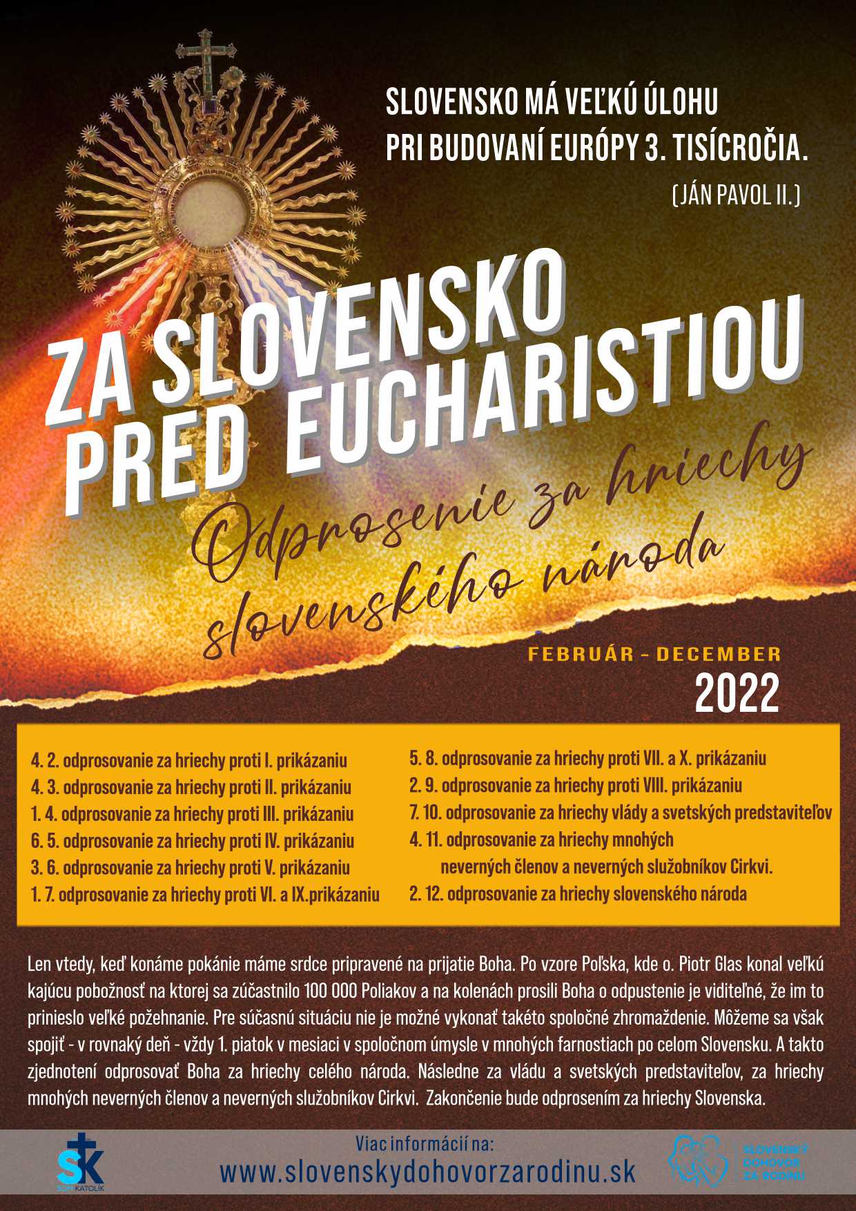 Za Slovensko pred Eucharistiou